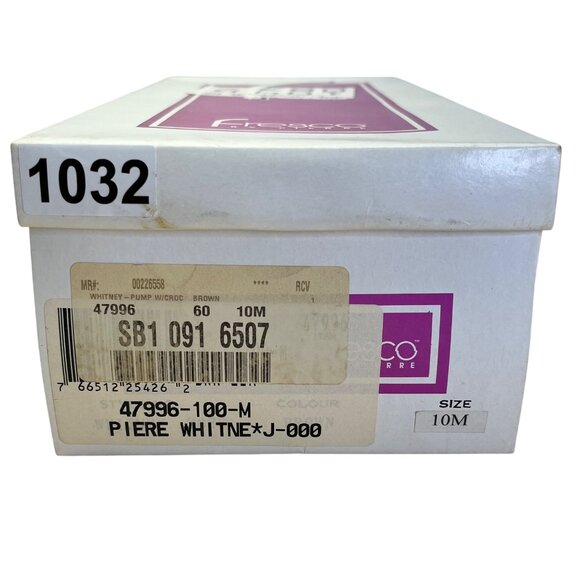 Fresco By Pierre Women’s Brown Leather Croc Embossed Whitney Pump Sz 10M - Picture 10 of 11